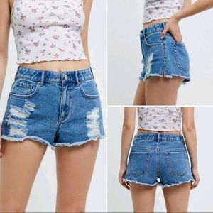 PacSun High Rise Denim Festival Shorts NWT